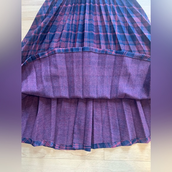 Graff California Wear Vintage Pleated Purple/Blue Midi Skirt Preppy School girl - Picture 6 of 7